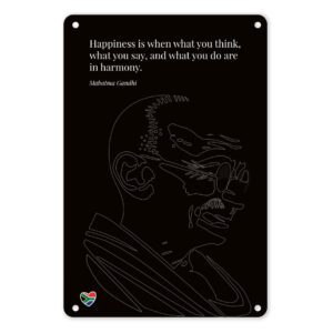 A4 Metal/Tin Poster - Happiness Is When What You Think, Say, and Do Align