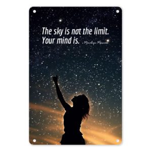 A4 Metal Poster - The Sky Isn't The Limit, Your Mind Is - Marilyn Monroe